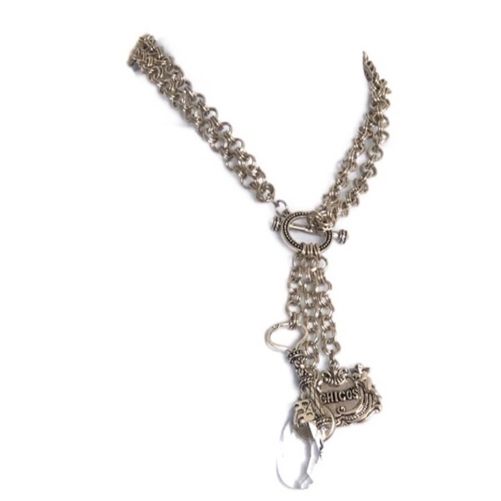 Chico’s 35 Anniver Toggle Multi-Pendant Necklace